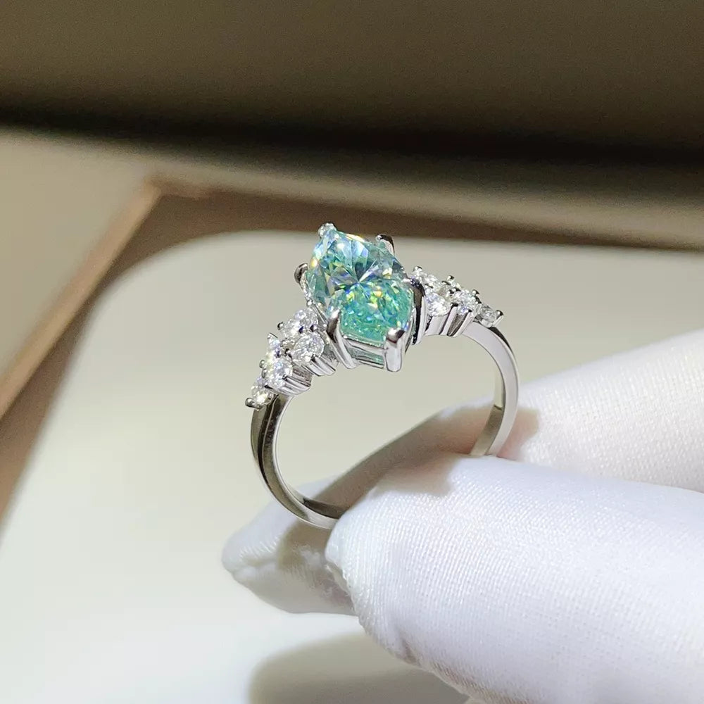 Sterling Silver 5 Carat Moissanite Solitaire Ring In Sterling Silver