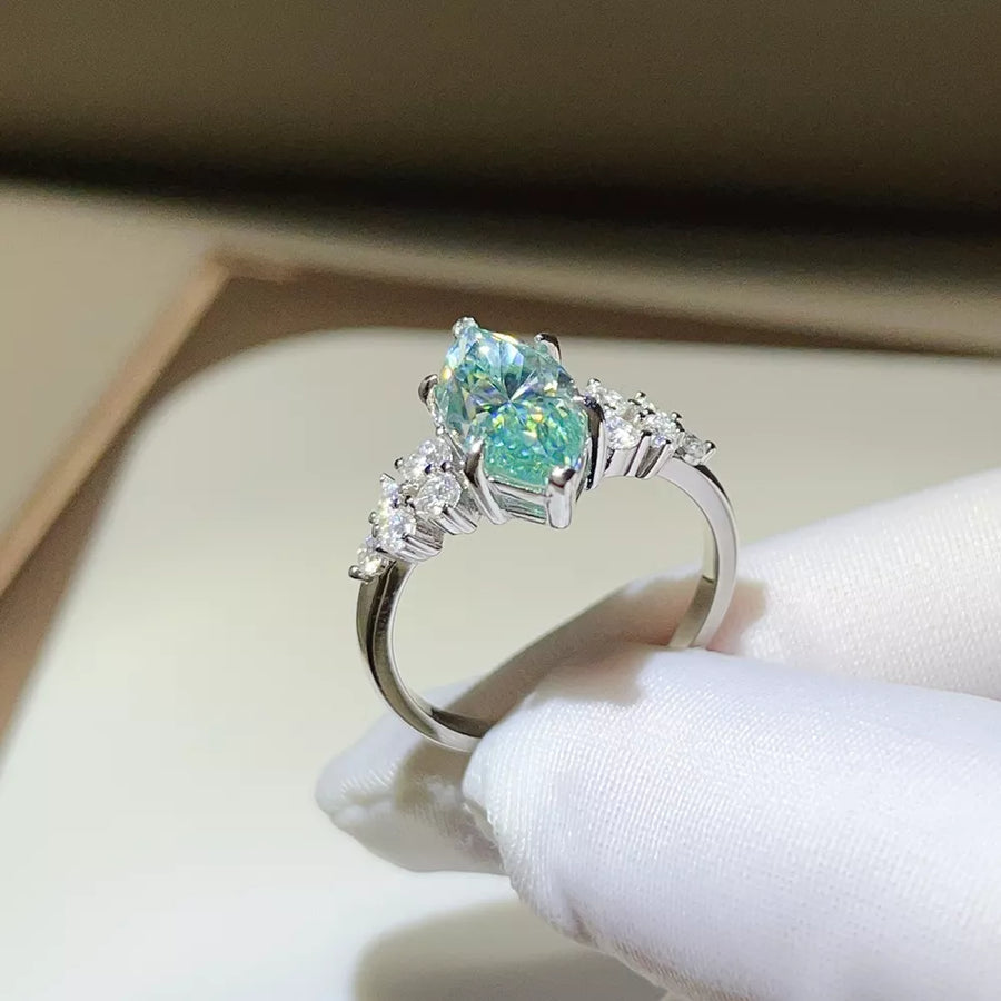 Sterling Silver 5 Carat Moissanite Solitaire Ring In Sterling Silver