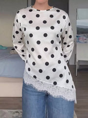 100% polyester Care instructions: Machine wash cold blouse in White with fitted silhouette