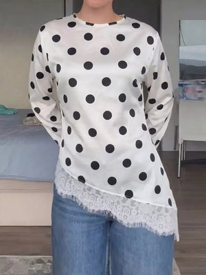 100% polyester Care instructions: Machine wash cold blouse in White with fitted silhouette