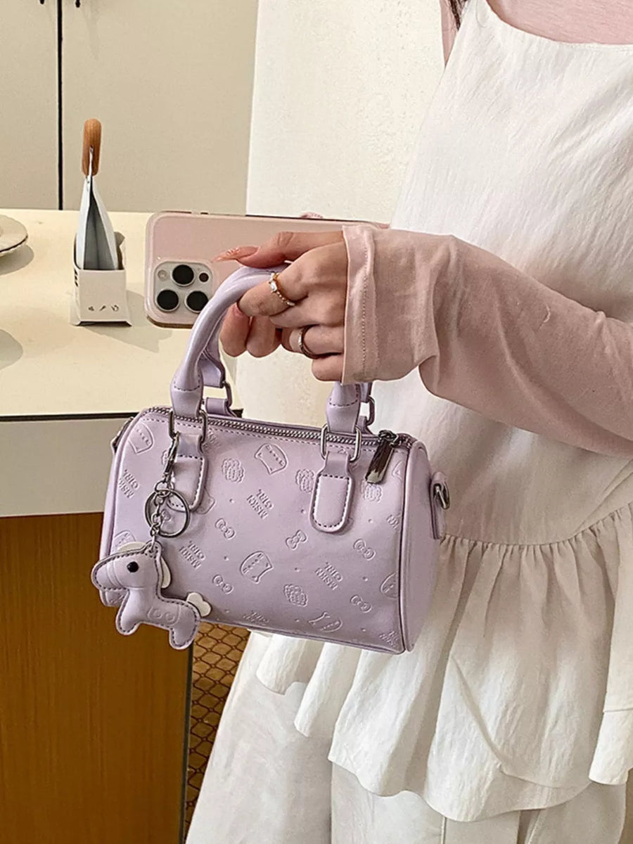 Pink Purple with Top Handle Crossbody Bag