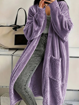 Dusty Pink cardigan with maxi and open-front