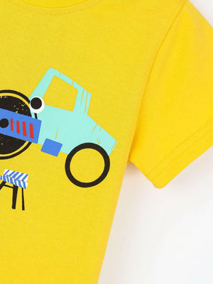 Children's Construction Vehicle T-shirt & Shorts Set option 4