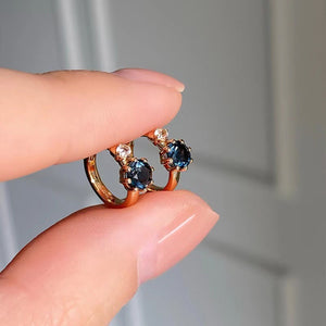 Gold hoop earrings with mini and hinged hoop