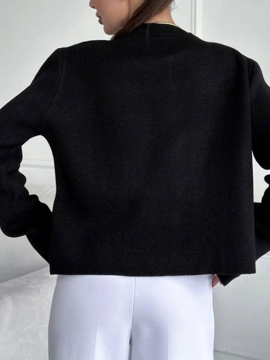 ivory cardigan with stretch and short sleeve
