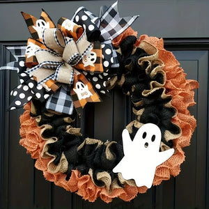 wreath featuring gingham in orange with polyester Imported Size &amp texture
