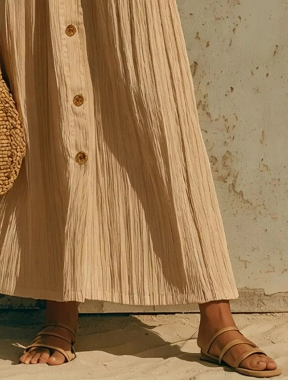 maxi dress featuring textured in cream with 100% polyester Care instructions: Machine wash cold texture