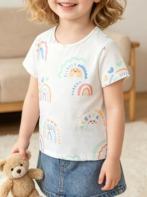 Children's Rainbow Print Short Sleeve T-shirt