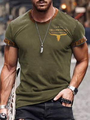 Light Gray Men's Full Size Round Neck Short Sleeve T-shirt