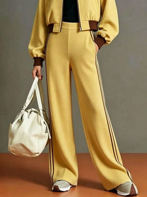 athleisure tracksuit in Mustard with collared