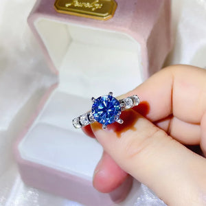 0.3 Carat Sterling Silver Moissanite Solitaire Ring in this colorway
