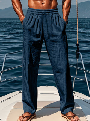 Men's Casual Loose-Fit Sweatpants With Drawstring Waist in Light Blue with drawstring