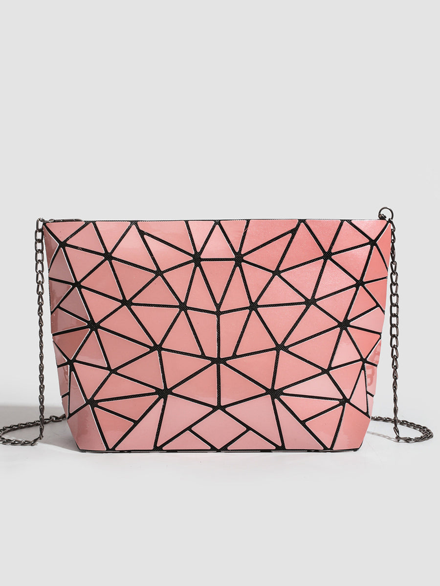 crossbody bag featuring geometric in silver with PVC Imported Size &amp texture