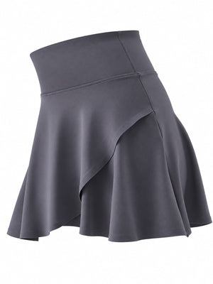 High-Waisted Flared Athletic Skirt in Mint Green - Leg-Lengthening with high-waisted