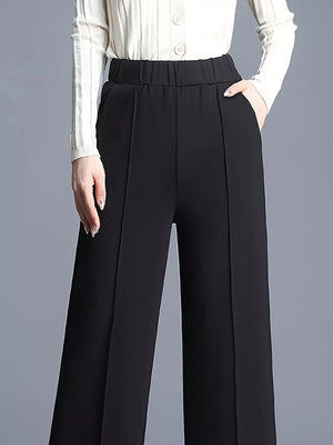 classic wide-leg pants in Earthy Yellow with N/A
