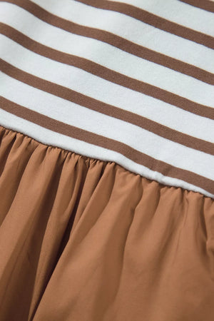 maxi dress featuring color-block in Caramel with 50% cotton, 50% lyocell Care instructions: Machine wash cold texture