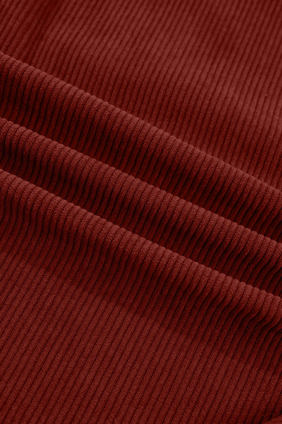 Adjustable Cuff Long Sleeve Corduroy Shirt in Burgundy with buttoned