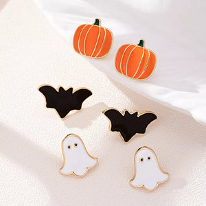 white earrings featuring stud earrings and novelty