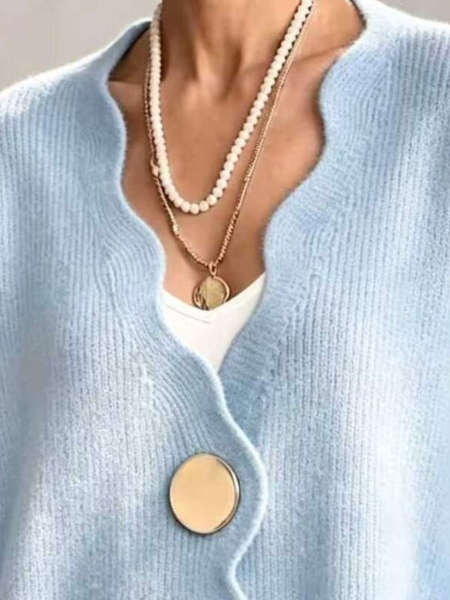 Sky Blue oversized cardigan with v-neck