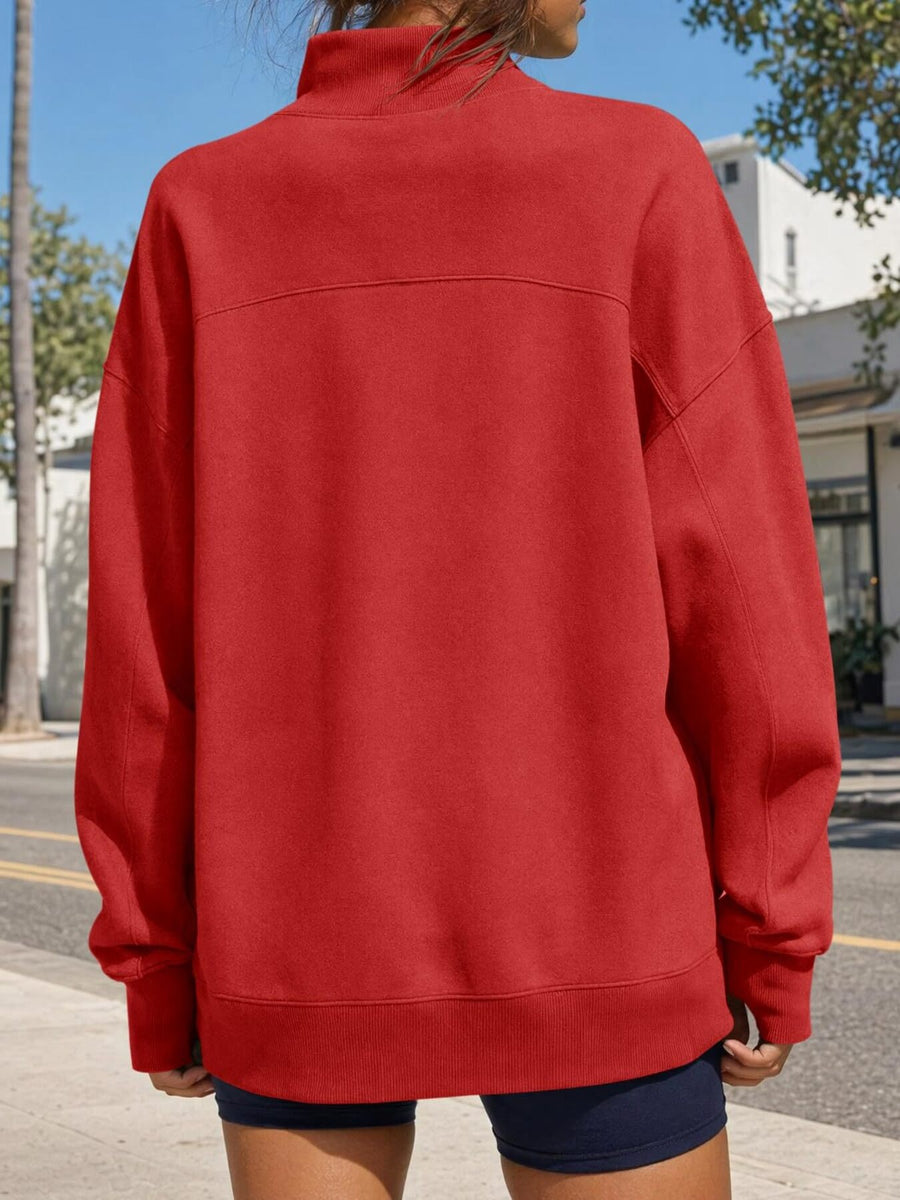 85% polyester, 15% spandex Care instructions: Machine wash cold sweatshirt in White with oversized silhouette