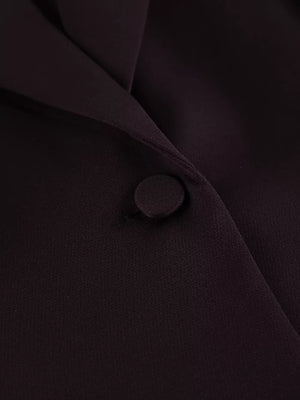 One-button Blazer And Wide-leg Pants Set in Dark Brown, view 14