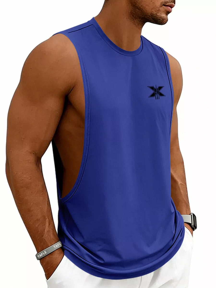 Gray Men's Full Size Round Neck Tank Plus Size