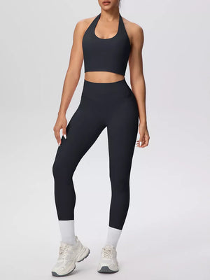 active set in Light Blue with pocketed and cropped
