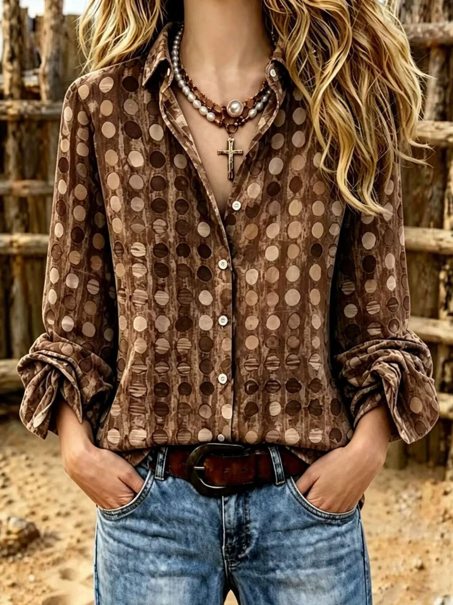 100% polyester Care instructions: Machine wash cold button-up shirt in Burgundy with relaxed silhouette