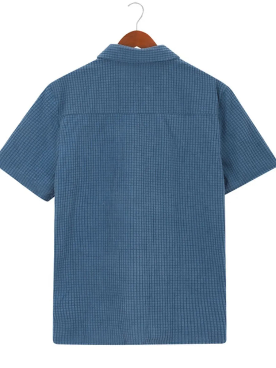 Men's Plus Size Short Sleeve Polo Shirt in Yellow