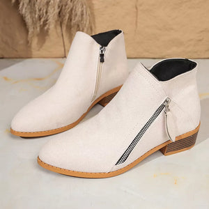 boots in Red with point toe and ankle-length