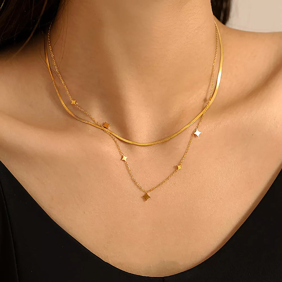 necklace featuring geometric in Style B with 18K Gold-Plated,Titanium steel,Stainless Steel Care instructions: 1 texture