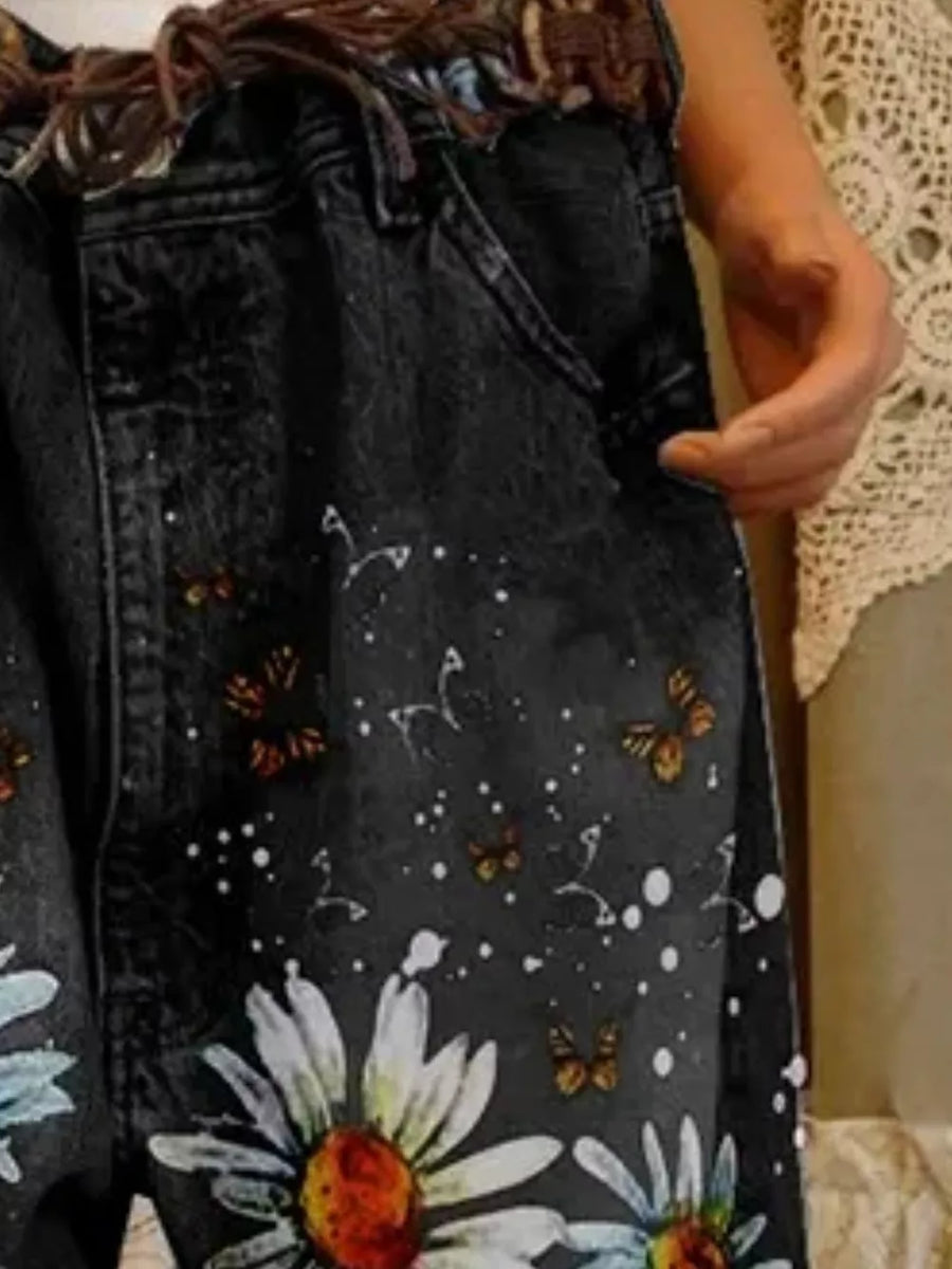 bohemian jeans in Light Blue with N/A