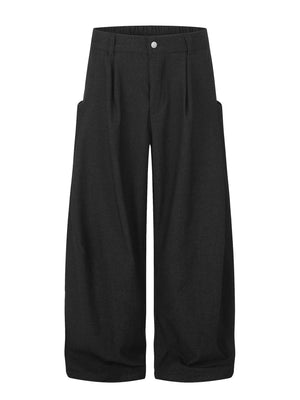 wide-leg pants in charcoal featuring pocketed and wide-leg fit