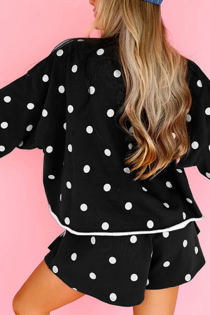 black lounge set with hip-length and pullover