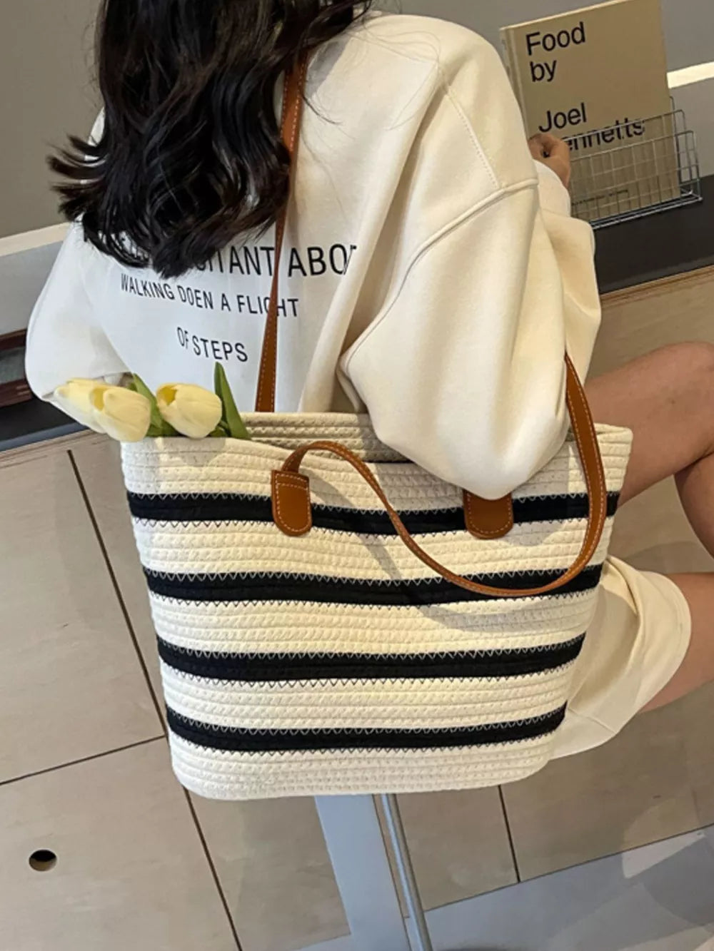 Polyester Imported Size &amp tote in Beige with boxy silhouette