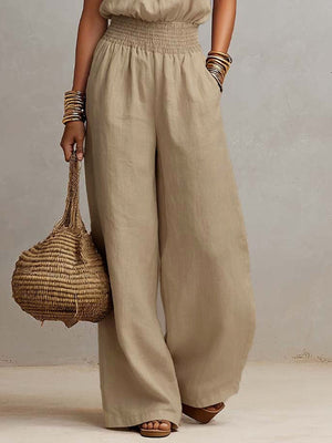 khaki jumpsuit with full-length and pullover