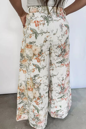 Vintage Floral Print High Waist Wide Leg Jeans in this colorway