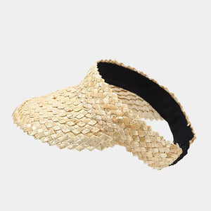 hat in Tan with geometric and woven texture
