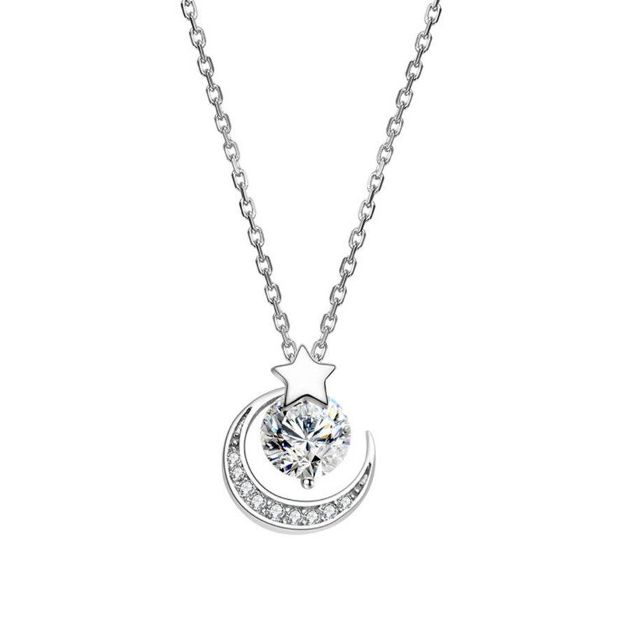necklace in clear with star pendant and choker length