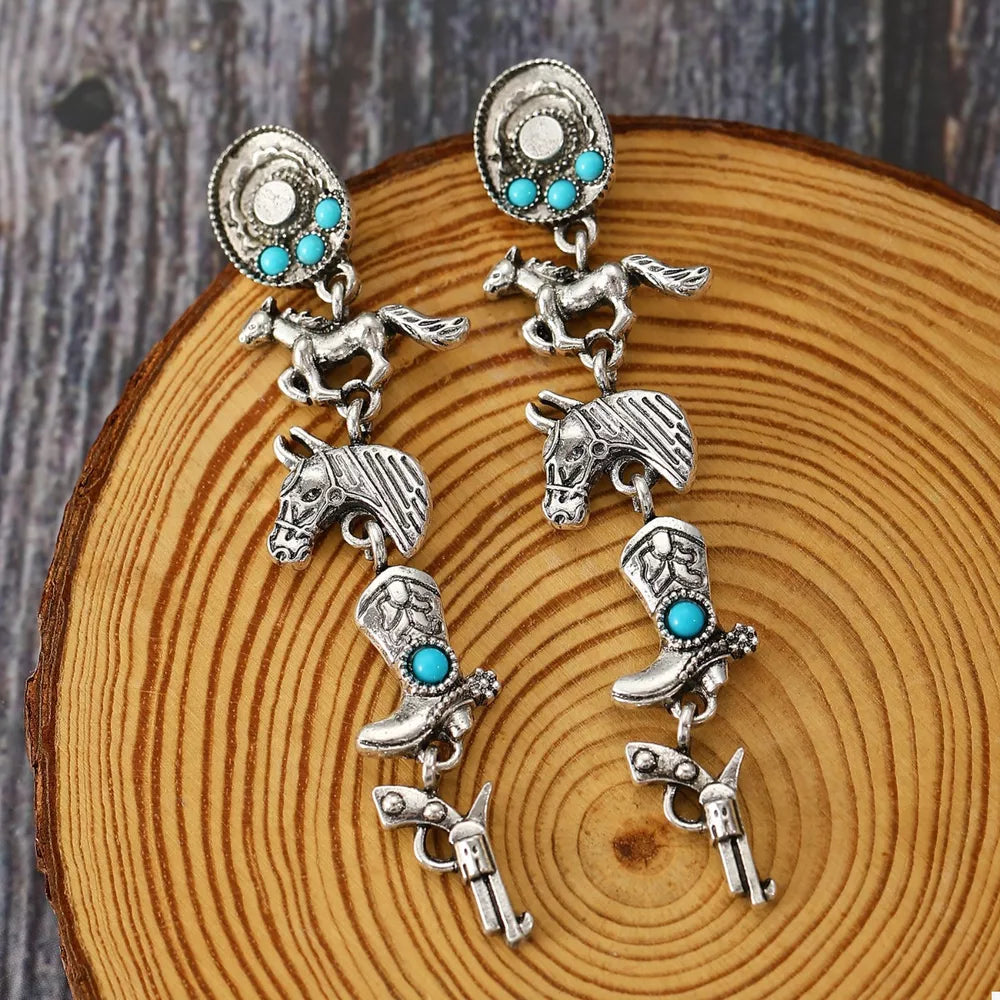 earrings in silver featuring dangle and straight fit