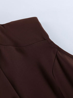 dark brown mini dress