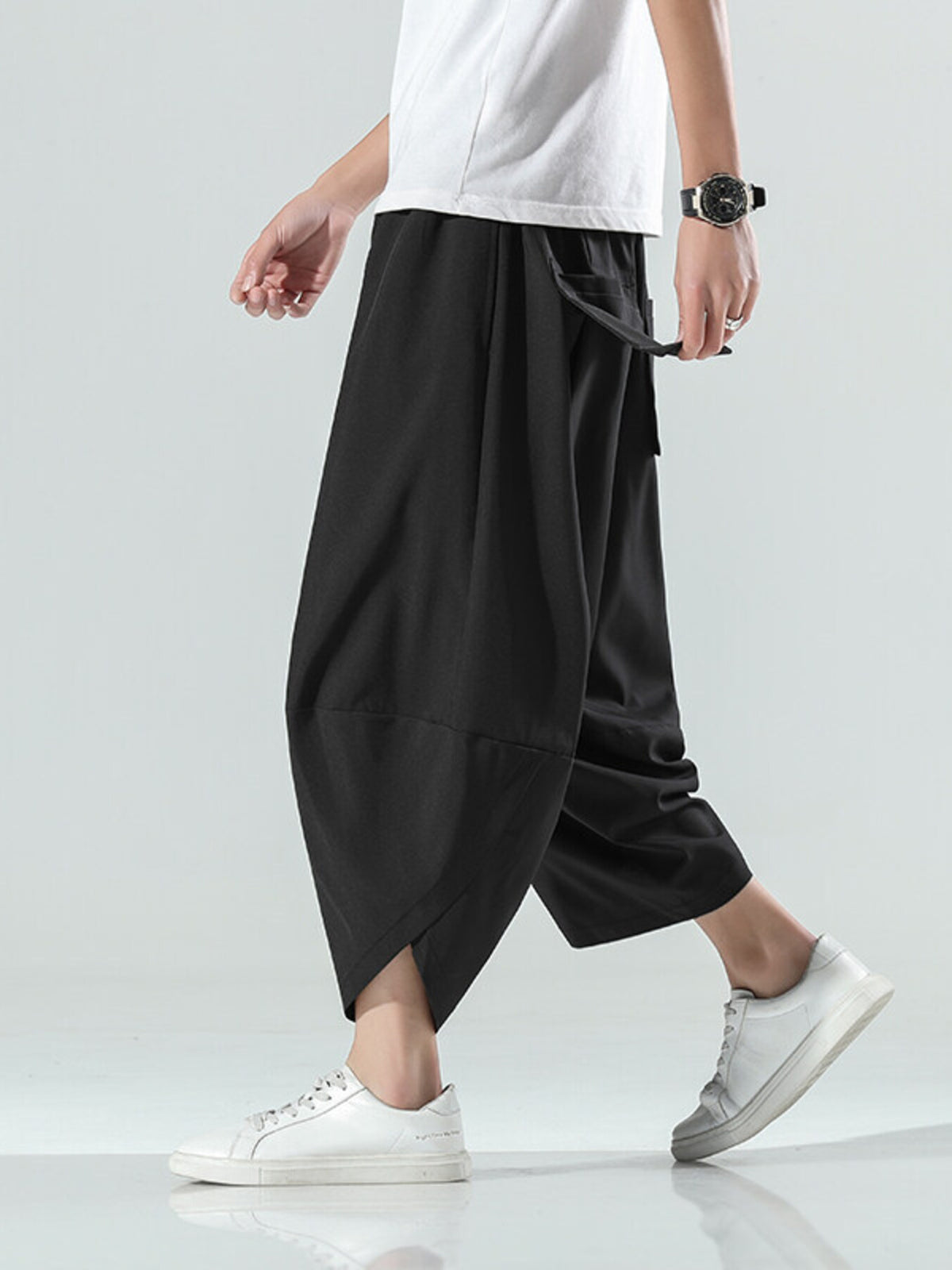 95%polyester,5%spandex Care instructions: Machine wash cold wide-leg pants in Gray with wide-leg silhouette