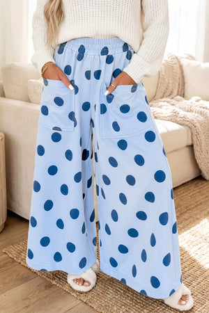 Polka Dot Wide Leg Casual Pants option 4