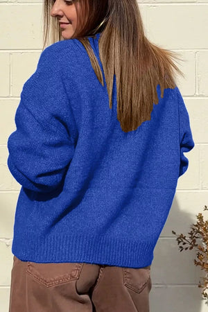 Royal Blue with Duck Graphic Drop Shoulder Sweater