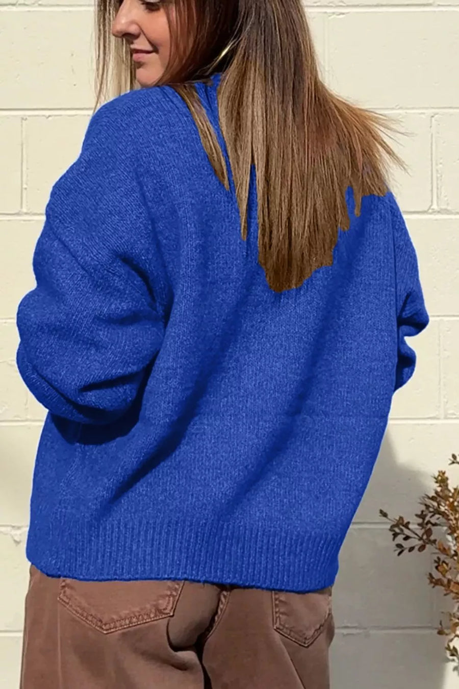 Royal Blue with Duck Graphic Drop Shoulder Sweater