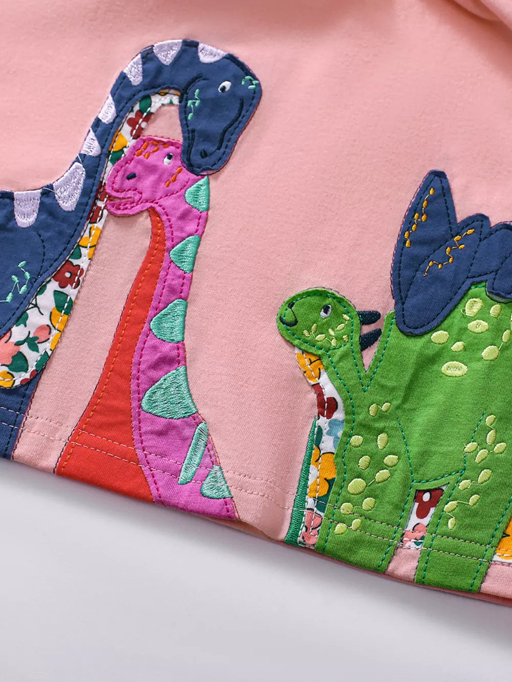 Blush Pink Dinosaur Print Casual Toddler Dress