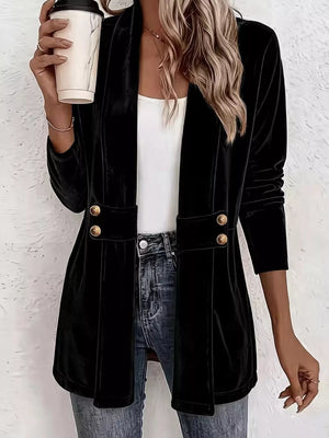 light blue relaxed cardigan with shawl lapel