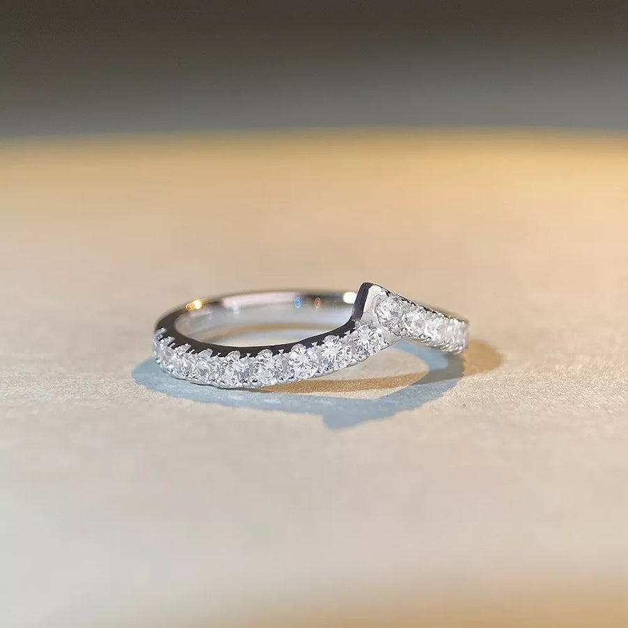 925 sterling silver,Zircon Care instructions: Avoid wearing during exercise, as ring in clear with irregular band silhouette