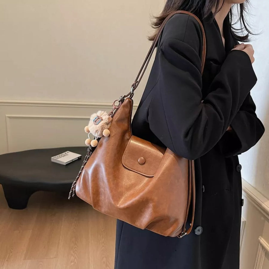 Pu Leather Medium Shoulder Bag option 5
