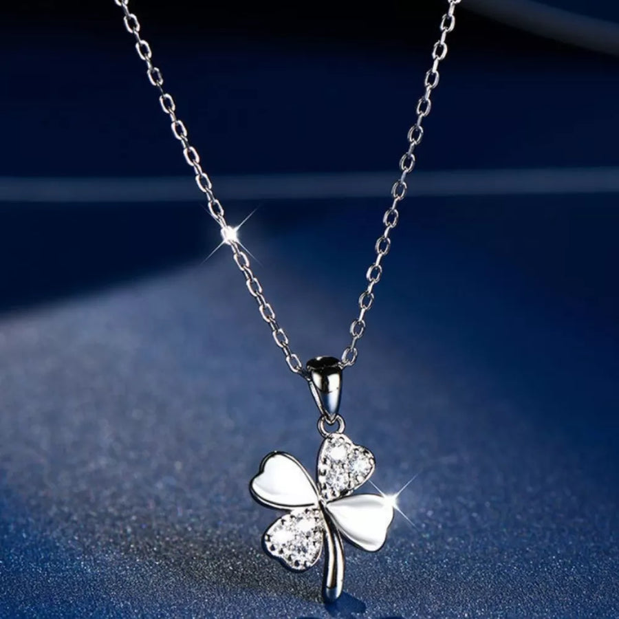 silver necklace with collarbone length and lobster clasp